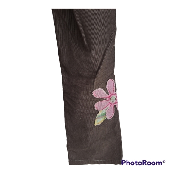 Mini Boden brown Patchwork corduroy flowers girls pants size 11-12Y - Picture 6 of 16